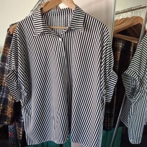 SHEIN Black and White Striped Shirt